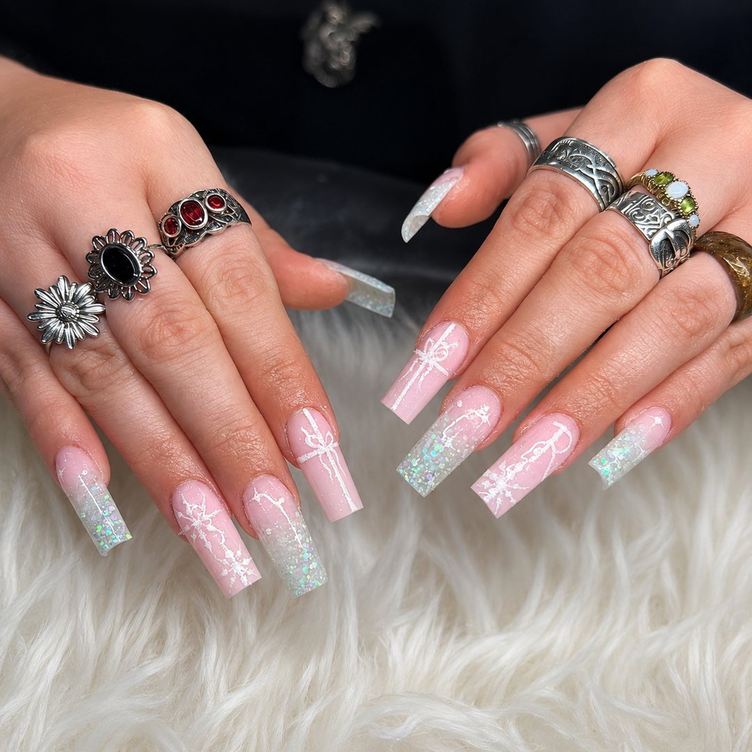 Pink & mint glitter 16