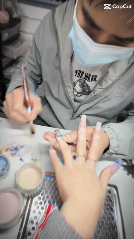 Hand-painted nail art 1