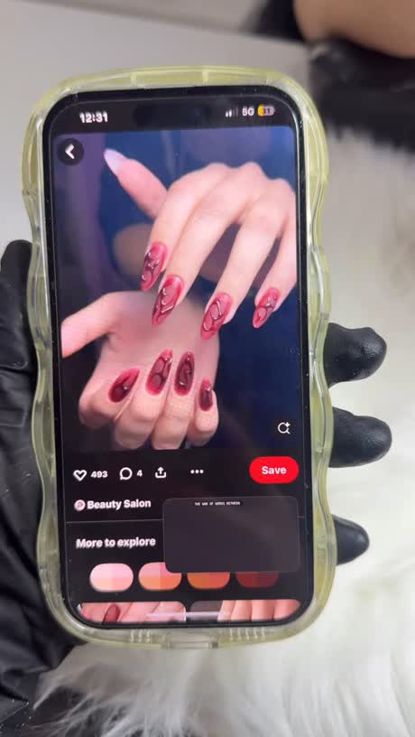 Deep red glossy set 4