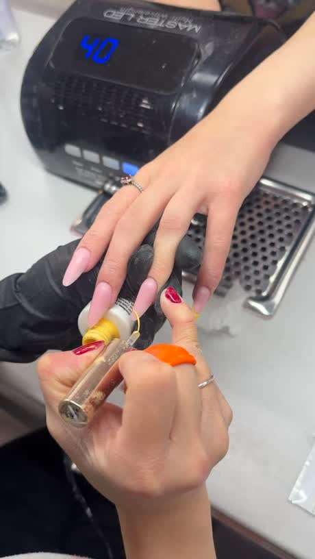 Soft pink extensions 5